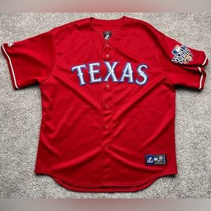 Texas Rangers World Series 2010 Fall Classic Stitched majestic Jersey Men Sz XL